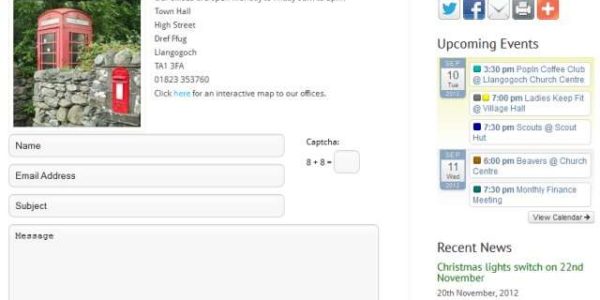 features contact form